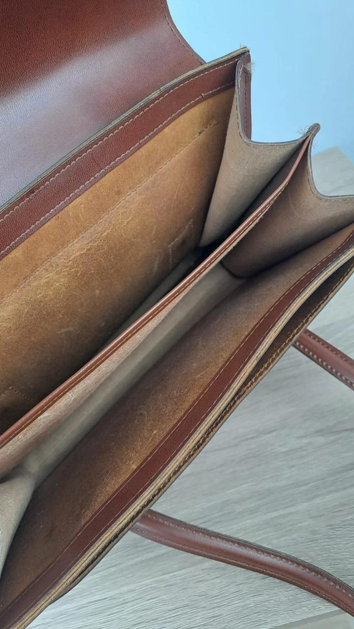Vintage / Retro / Brown / Women / Leather / 155 Bitting Satchel Handbag / Vintage Dressing – photo 9
